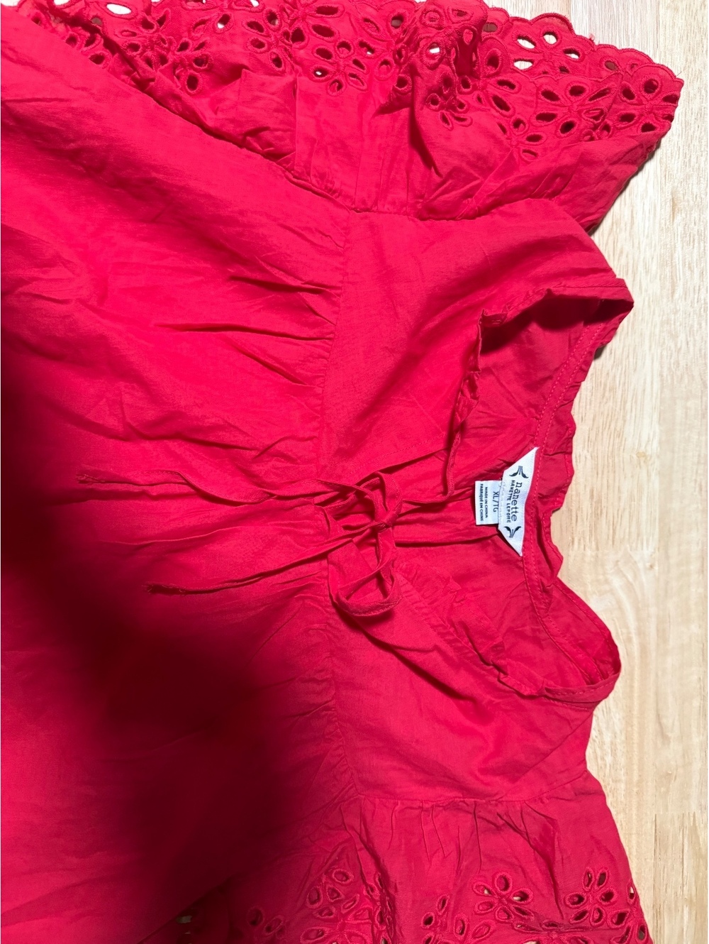 Nanette by Nanette Lepore Women’s XL Red Eyelet Embroidered Blouse NWT - Picture 3 of 8